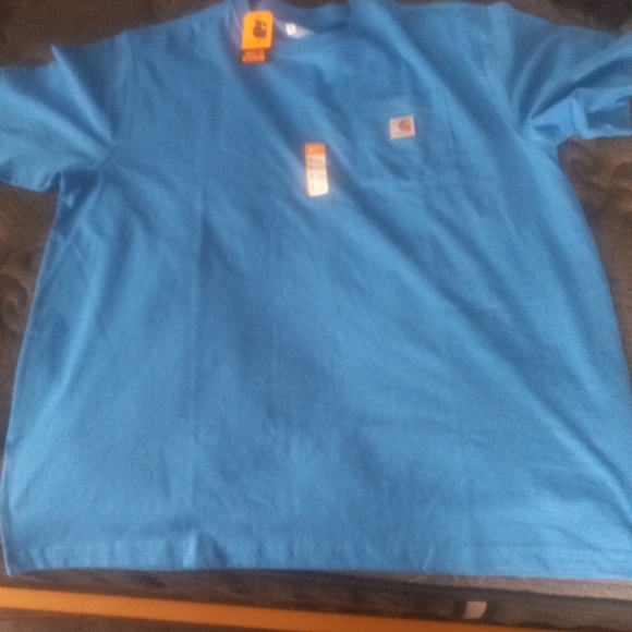 Carhartt Mens Pocket T-Shirt Blue Loose Fit Heavyweight Size XL NWT - Picture 1 of 11
